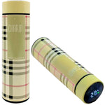 LED Temperature Display Water Bottle | Checkered Design  | Smart Stainless Steel Vacuum 500ml Flask | Random Color