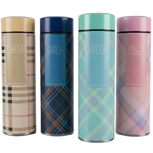 500ml LED Temperature Display Water Bottle Checkered