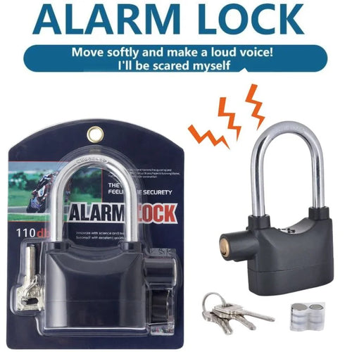Gembok Alarm Padlock Waterproof Siren Lock