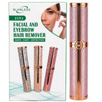 2-in-1 Flawless Facial Hair Remover & Eyebrow Trimmer | USB Rechargeable, Painless & Portable | Pink  Color