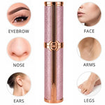 2-in-1 Flawless Facial Hair Remover & Eyebrow Trimmer | USB Rechargeable, Painless & Portable | Pink  Color