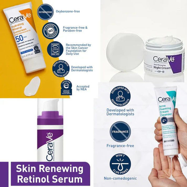 4-in-1 Skincare Kit with Cleanser, Serum and Night Cream