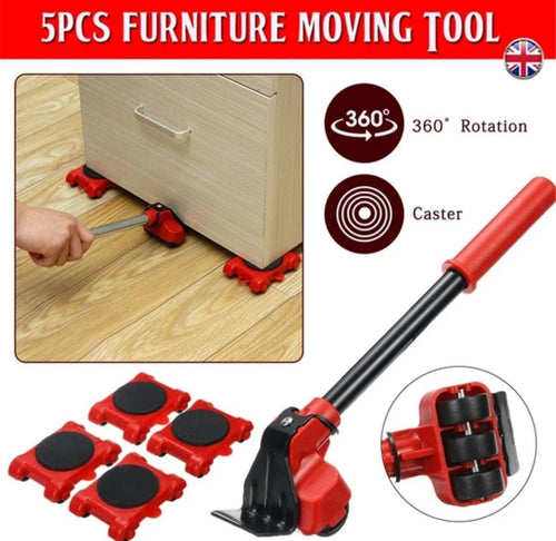 5-in-1 Heavy Furniture Mover Tool Set with Rollers