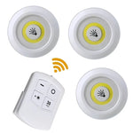 Pack of 3 LED Remote Control Tap Lights  | Self-Adhesive Cabinet, Wardrobe & Kitchen Lights