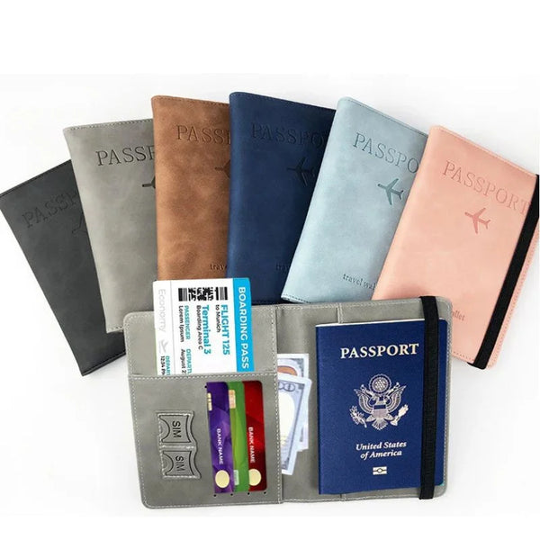 PU Leather Passport Wallet Travel Document Holder