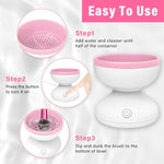 Electric Makeup Brush Cleaner Machine | Automatic USB Rechargeable Brush Washer | Gentle Silicone Cleaning