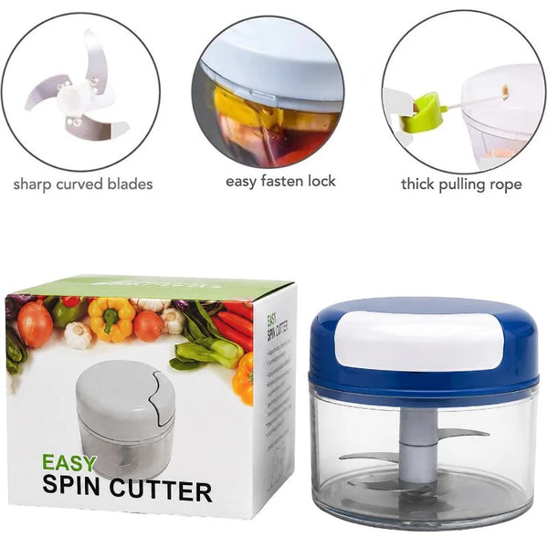 Manual Mini Hand Pull Food Chopper Spin Cutter