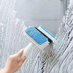 2-in-1 Foam Window Wiper & Glass Cleaner | Rubber Squeegee with Foam Sponge | Car Windshield, Mirror & Kitchen Glass Cleaning Brush