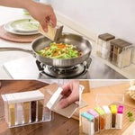Spice Jars Dispenser Masala Rack | Crystal Seasoning Storage Set with Easy Flow Design | Airtight Kitchen Storage Containers | Set of 6