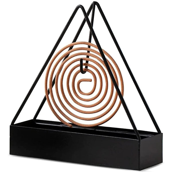 Triangle Iron Mosquito Coil Holder Black