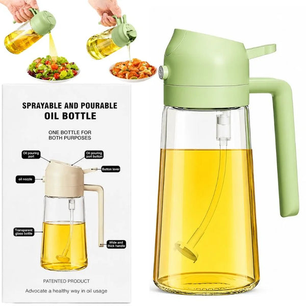 450ml Glass Oil Spray Bottle and Dispenser
