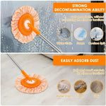 Sunflower Shape Cleaning Mop | 360° Rotating Extendable Microfiber | For Walls, Floors, Bathroom, Windows & Car Cleaning