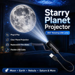 USB Moon & Earth Projection Atmosphere Light | 3 Interchangeable Lenses | Flexible Gooseneck  Projector Lamp