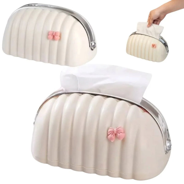 Shell Shape Tissue Box Holder Wave Pattern